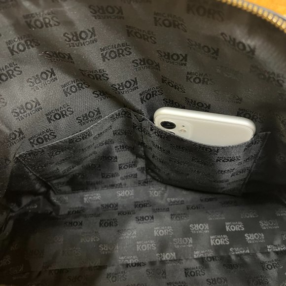 Michael Kors Shiny Black Monogram Satchel Bag - Picture 8 of 14